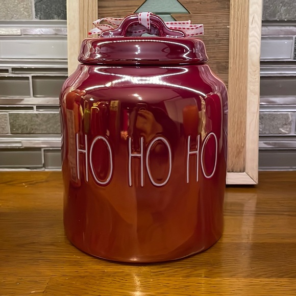 Rae Dunn red iridescent ho ho ho canister - Picture 1 of 3